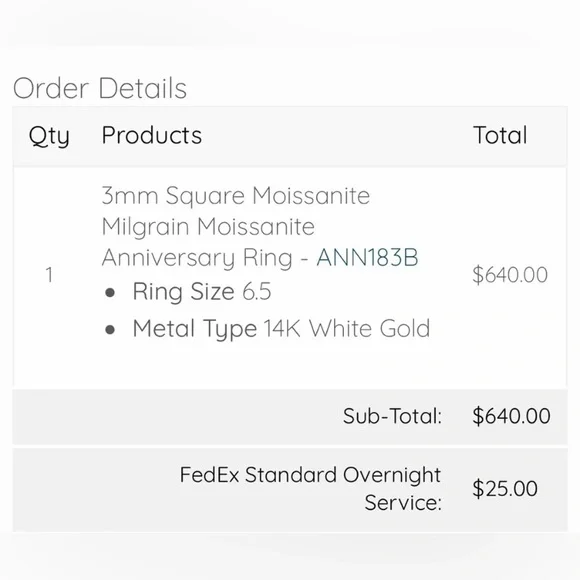 3mm Princess Moissanite Milgrain Anniversary Ring #ann183b white gold - Picture 5 of 10